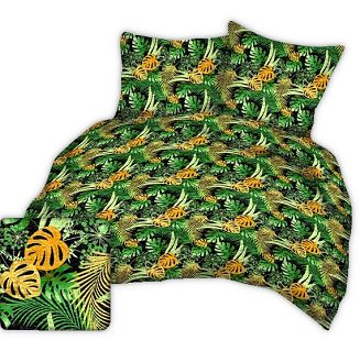 Pościel z kory 160x200 wzór amazonia na czarnym tle