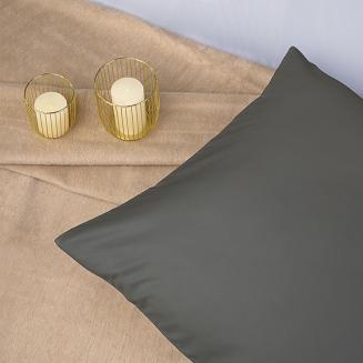 Poszewka satyna bawełniana 70x80 jednobarwna jasnoszara