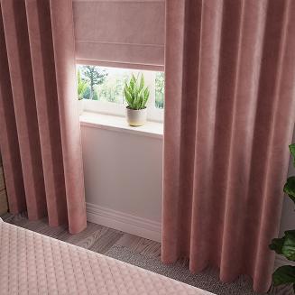 Zasłona gotowa na przelotkach VELVI 140x260 ciemnopudrowa