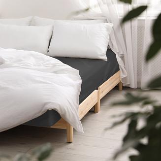 Prześcieradło satyna bawełniana z gumką 120x200 Darymex czarne