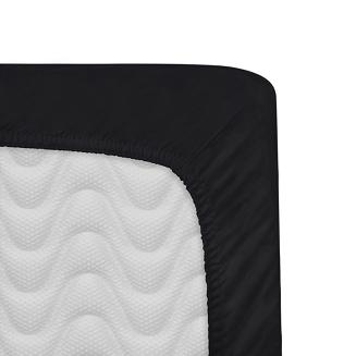 Prześcieradło satyna bawełniana z gumką 120x200 Darymex czarne