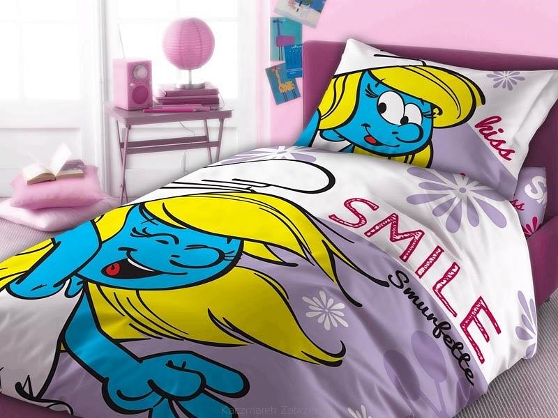 Pościel bawełniana dla dzieci 160x200 Smerfetka