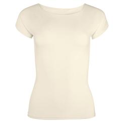 Koszulka damska z krótkim rękawem KITI kremowa