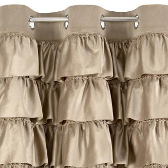 Zasłona gotowa na przelotkach AURA 140x250 Eurofirany ciemnobeżowy