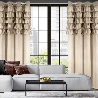 Zasłona gotowa na przelotkach AURA 140x250 Eurofirany ciemnobeżowy