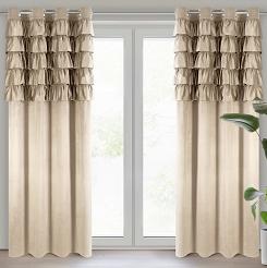 Zasłona gotowa na przelotkach AURA 140x250 Eurofirany ciemnobeżowy