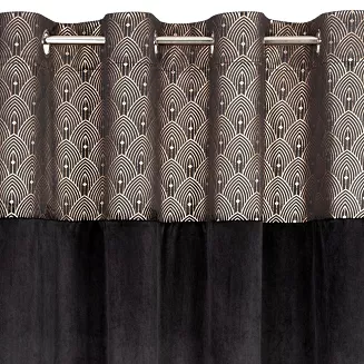 Zasłona gotowa na przelotkach AGNES 140x250 Design91 czarny/złoty