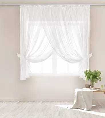 Firana gotowa na taśmie EMPORIO 400x150 biała