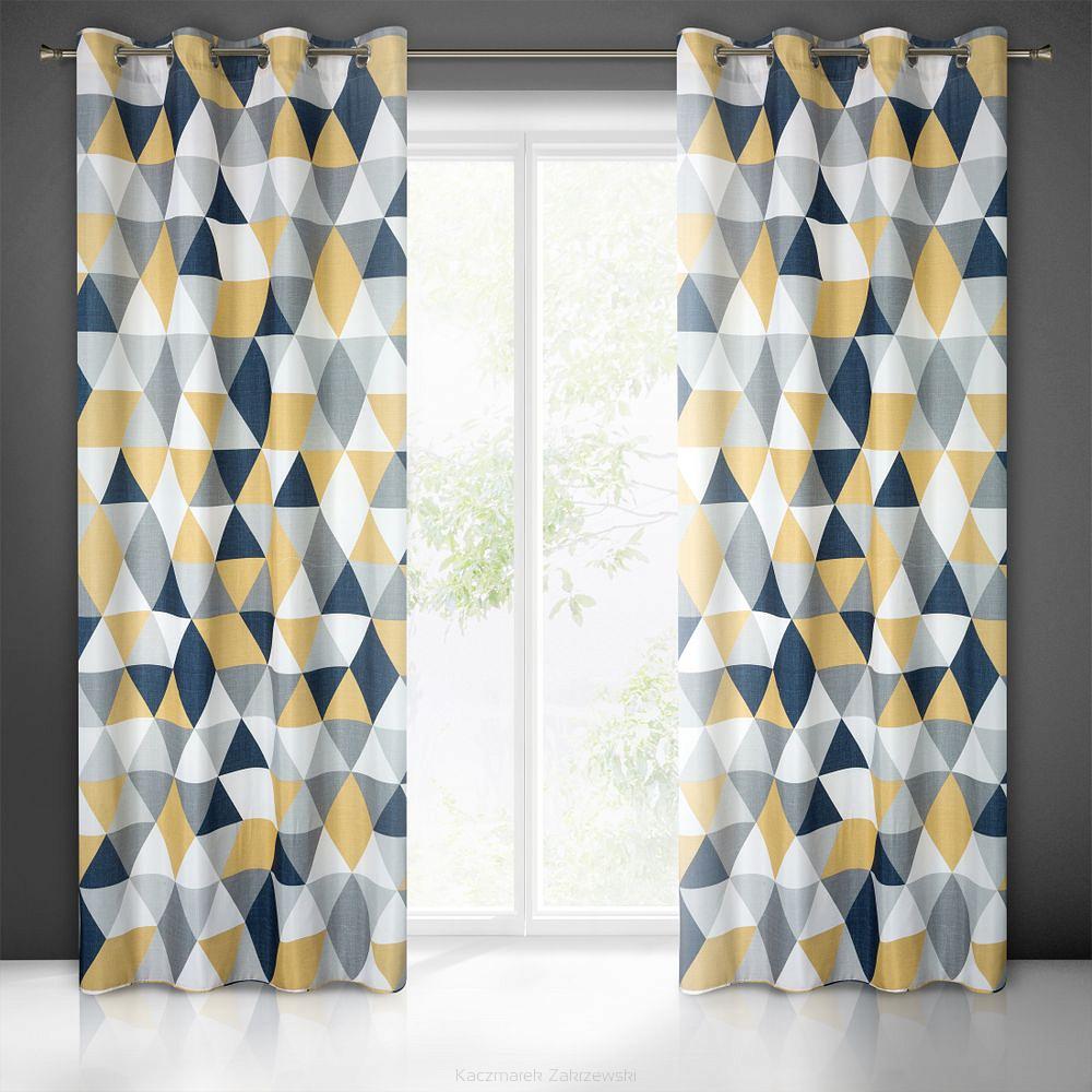 Zasłona gotowa na przelotkach ADINA 140x250 Eurofirany musztardowy