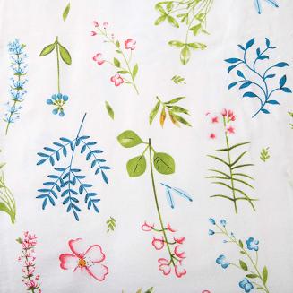 Pościel flanelowa FLANELOVE 160x200 biała w kolorowe kwiaty