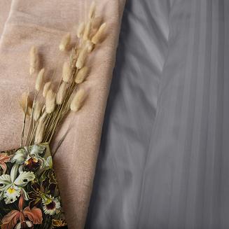 Pościel satyna bawełniana adamaszek 180x200 antracytowa