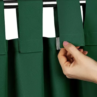 Zasłona gotowa na szelkach GARDEN 155x240 ogrodowa ciemnozielona