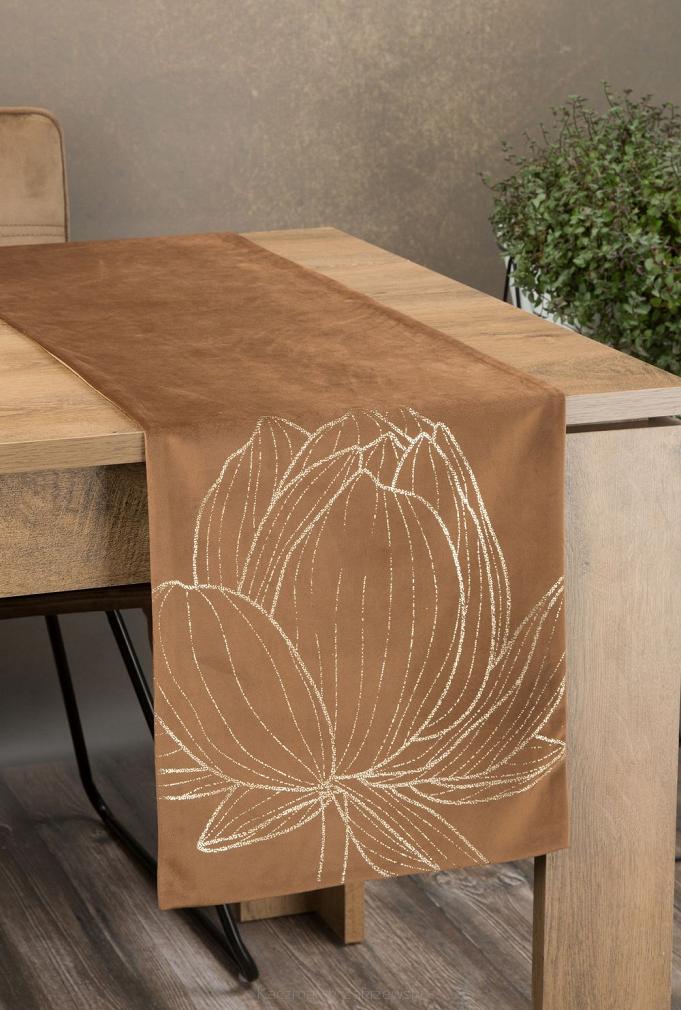 Obrus dekoracyjny BLINK 35x220 Eurofirany brązowy