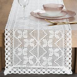 Obrus dekoracyjny MARTHA 40x140 Eurofirany biały