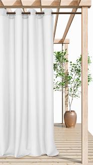 Zasłona gotowa na przelotkach wodoodporna 140x250 GAIA tarasowa biała