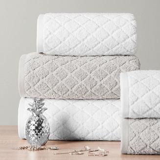 Ręcznik bawełniany OLIWIER 70x140 geometryczny wzór szary