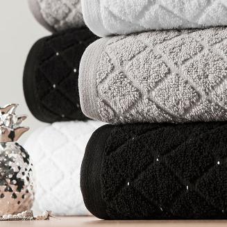 Ręcznik bawełniany OLIWIER 70x140 geometryczny wzór szary