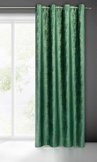 Zasłona gotowa na przelotkach MARSALA 140x250 Eurofirany ciemnozielony/szampański