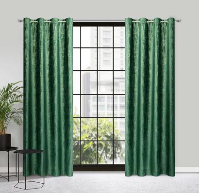 Zasłona gotowa na przelotkach MARSALA 140x250 Eurofirany ciemnozielono/szampańska