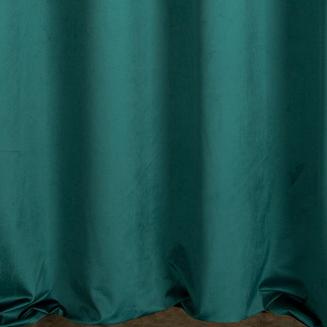 Zasłona gotowa na przelotkach JASPER 140x250 Eurofirany ciemnoturkusowy/czarny