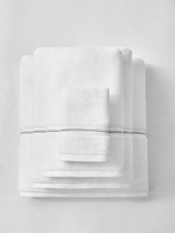 Ręcznik bawełniany LIBRE 30x30 biały ze srebrną bizą