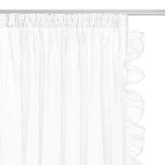 Firana gotowa na taśmie RUFFY 140x250 biała z falbanką