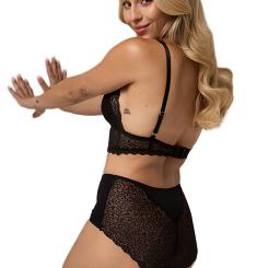 Figi damskie z koronkowym tyłem 214 czarne