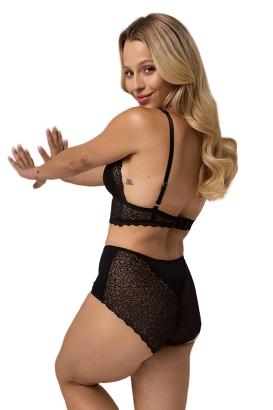 Figi damskie z koronkowym tyłem 214 czarne