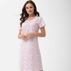 Koszula damska LUNA kod 1005 różowa w botaniczny wzór