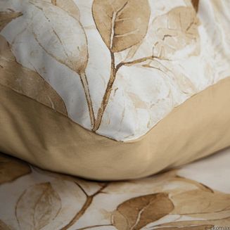 Pościel satynowa SPRING 220x200 Eurofirany kremowa beżowa gałązki liście