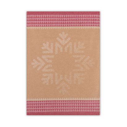 Ścierka kuchenna świąteczna ZWOLTEX Snow Flake jasnobrązowa różowa