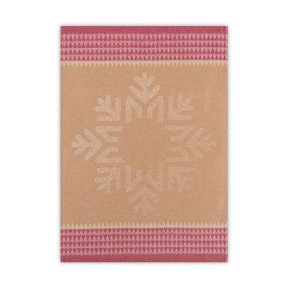 Ścierka kuchenna świąteczna ZWOLTEX Snow Flake jasnobrązowa różowa
