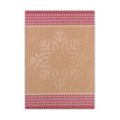 Ścierka kuchenna świąteczna ZWOLTEX Snow Flake jasnobrązowa różowa