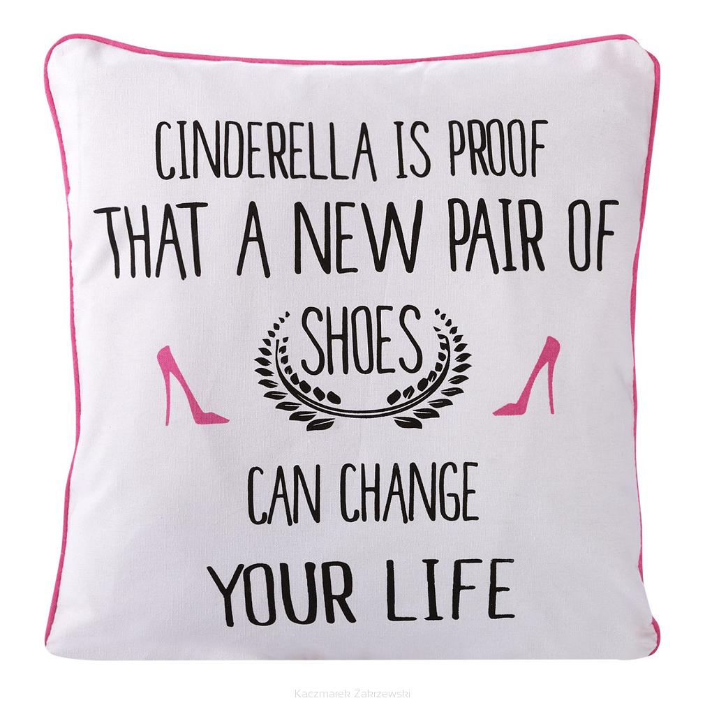 Poszewka dekoracyjna PAOLA 40x40 Eurofirany biały/czarny/różowy