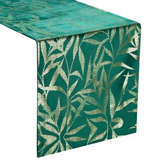 Obrus dekoracyjny BLINK 35x220 Eurofirany ciemnozielony