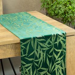 Obrus dekoracyjny BLINK 35x220 Eurofirany ciemnozielony