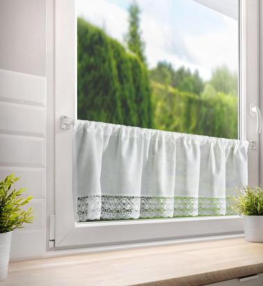 Firana gotowa na taśmie ROSE 150x30 Eurofirany biała