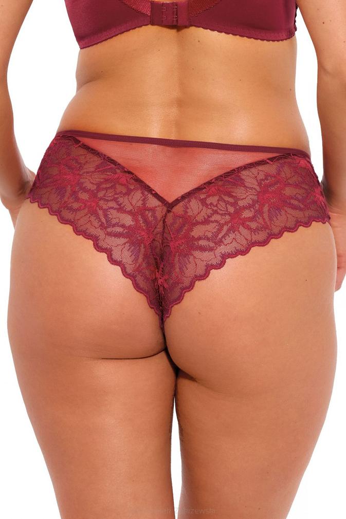 Brazyliany damskie z koronką Evy 1275 malinowe