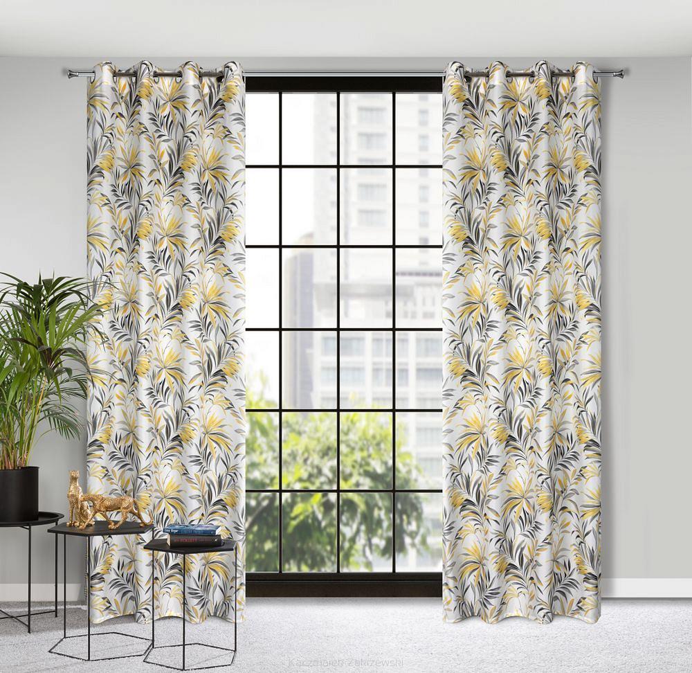 Zasłona gotowa na przelotkach ELIA 140x250 Eurofirany musztardowy