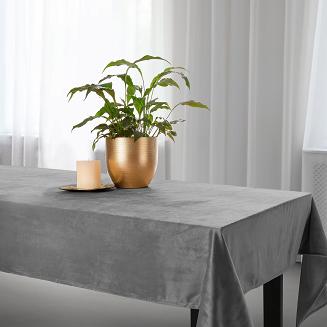 Obrus dekoracyjny SOFT 140x220 welurowy popielaty