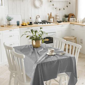 Obrus dekoracyjny SOFT 140x220 welurowy popielaty