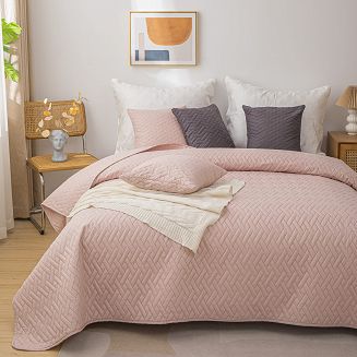 Narzuta dekoracyjna na fotel DASH 75x150 pikowana pudrowa