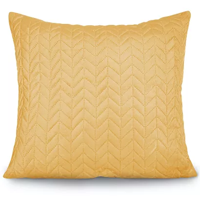 Poszewka dekoracyjna MOXIE 45x45 velvet musztardowa w jodełkę