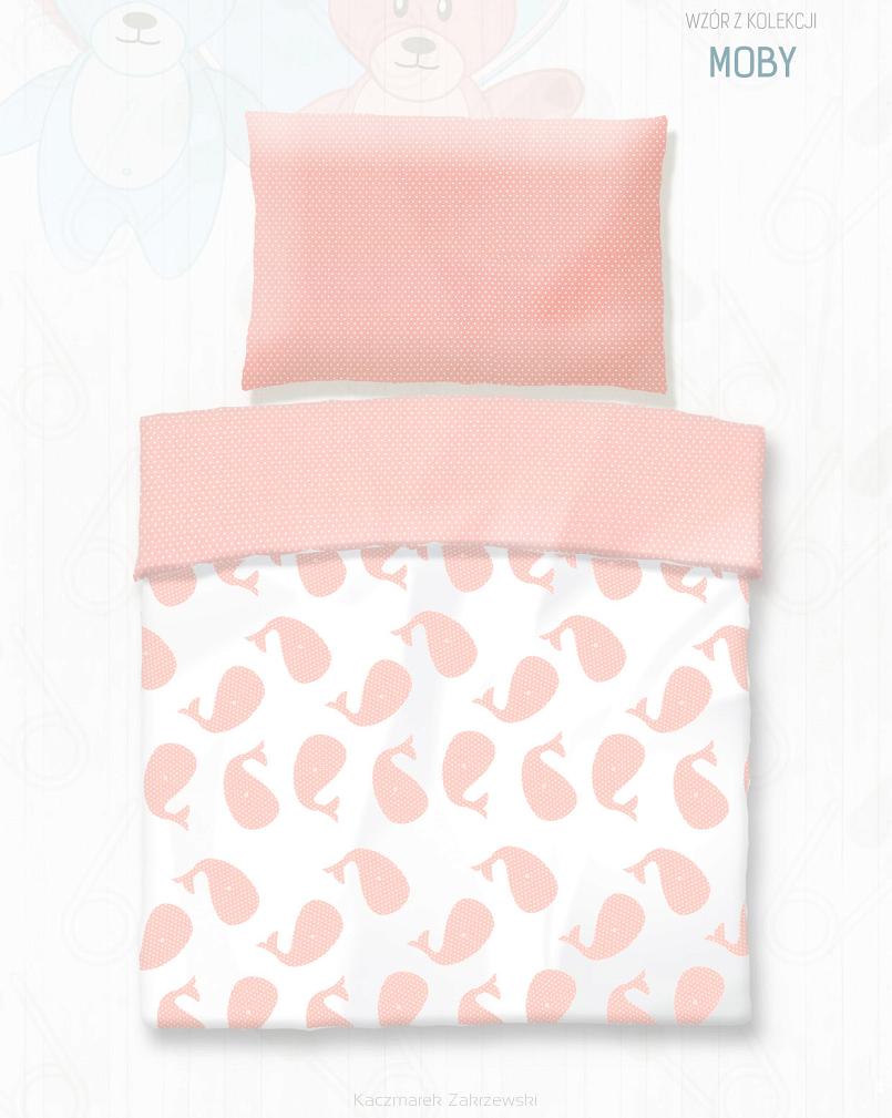 Pościel bawełna druk / MOBY / 100x135 +1x 40x60