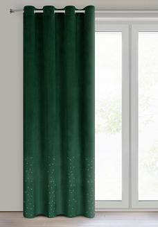 Zasłona gotowa na przelotkach ARIADNA 140x250 Eurofirany ciemnozielony