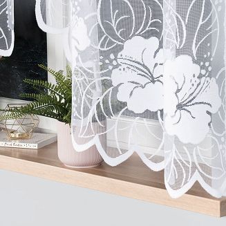 Firanka żakardowa gotowa na żabki GRACJANA 300x160 biała