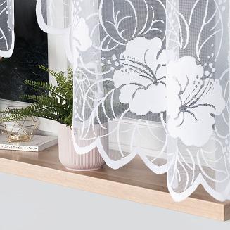 Firanka żakardowa gotowa na żabki GRACJANA 300x160 biała