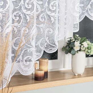 Firanka żakardowa gotowa na żabki LEOKADIA 300x155 biała