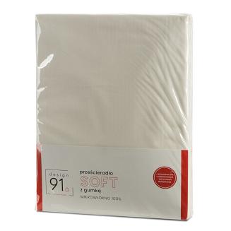 Prześcieradło SOFT 100x200x25 Design91 kremowy