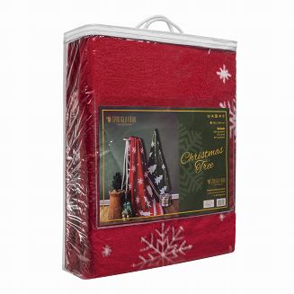 Świąteczny Miękki Koc Bawełniany 150x200 TREE Narzuta Pled Zimowy Na Łóżko